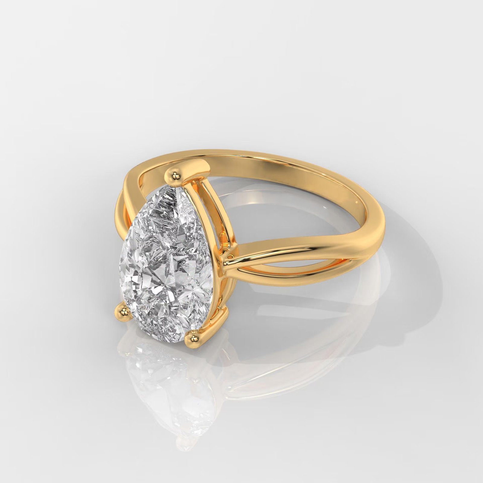 Pear Cut Infinty Band Enagement Ring - Image 2