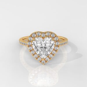 Heart Cut Engagement Ring with Halo Setting