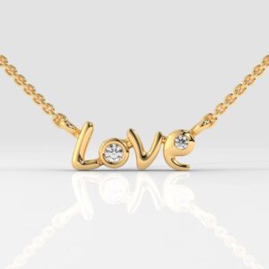 Love Initial Lab Grown Diamond Necklace