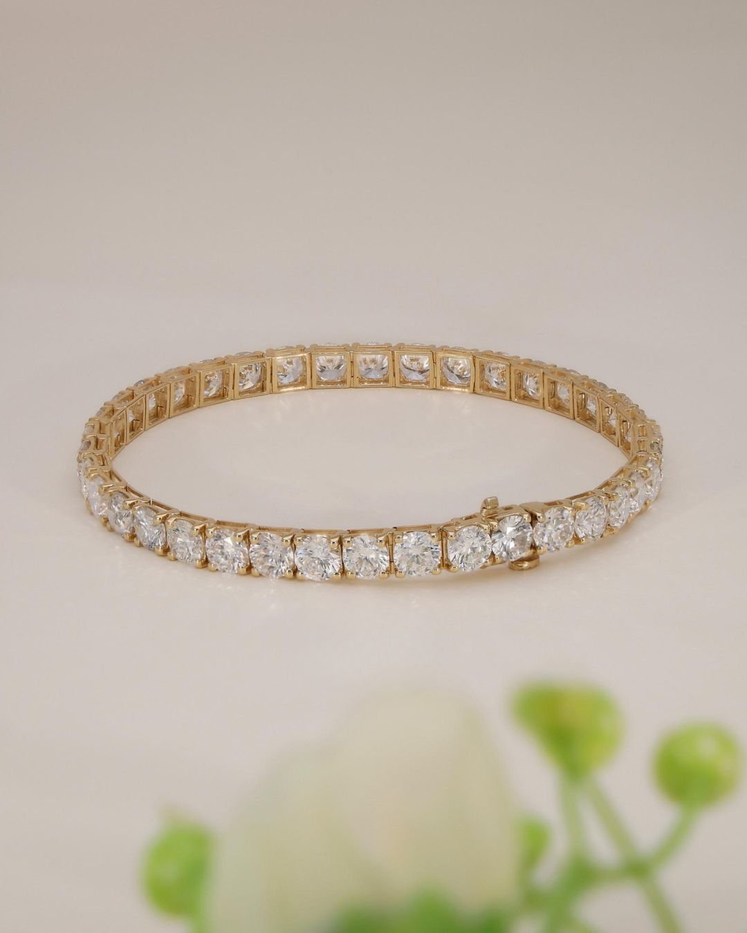 Round Brilliant Cut Lab Grown Diamond Tennis Bracelet - Image 6
