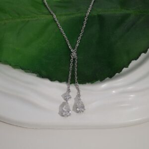 Pear Cut Lariat Necklace