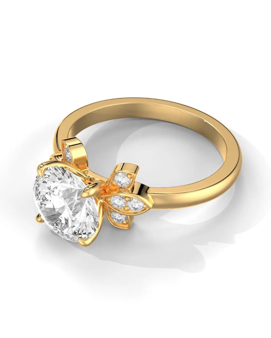 Round Cut Cluster Diamond Engagement Ring - Image 5
