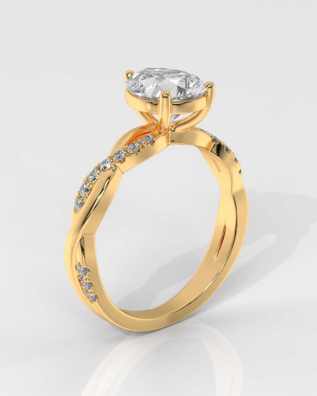 Pear Cut Lab Grown Diamond Infinity Engagement Ring - Image 6
