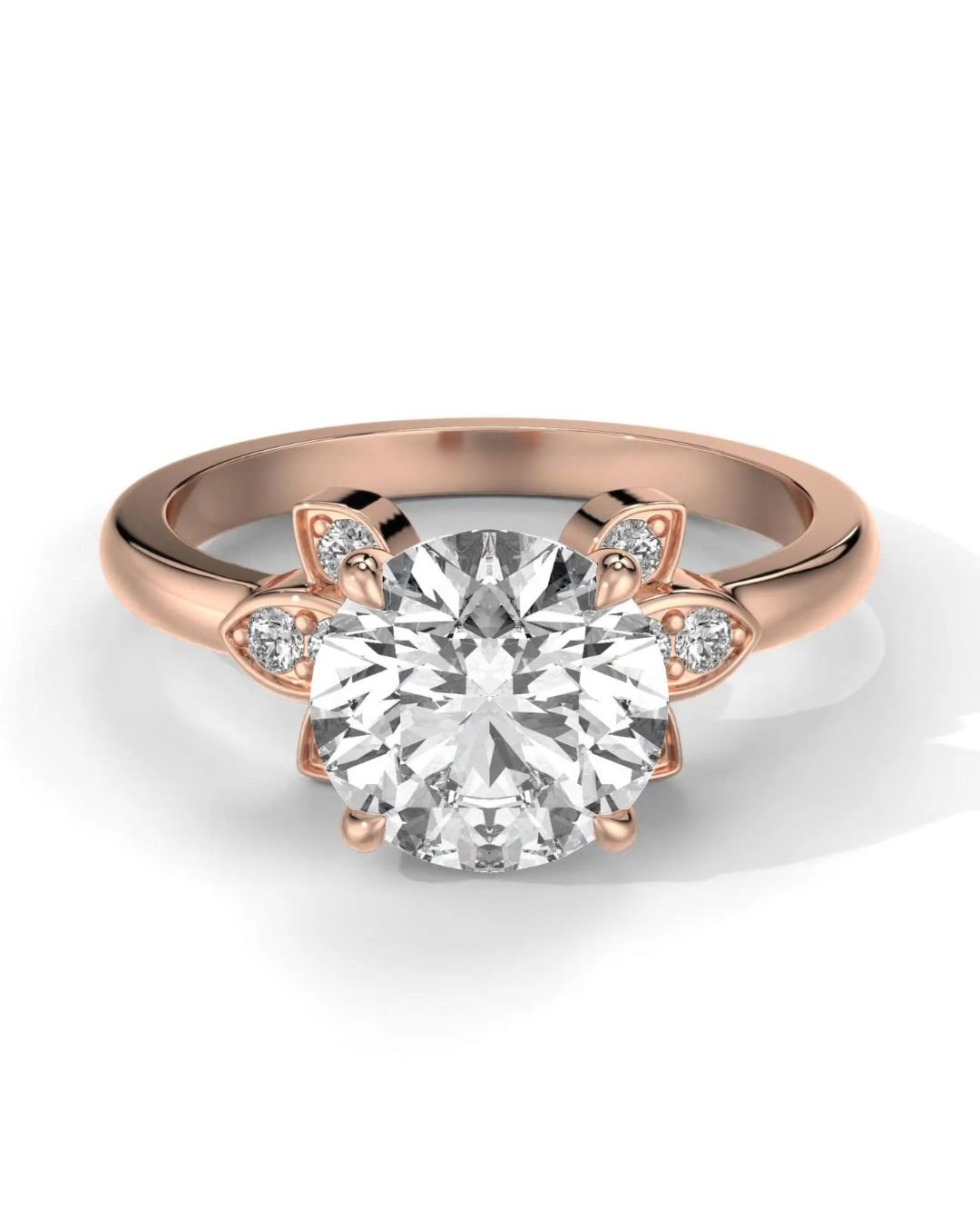 Round Cut Cluster Diamond Engagement Ring - Image 4
