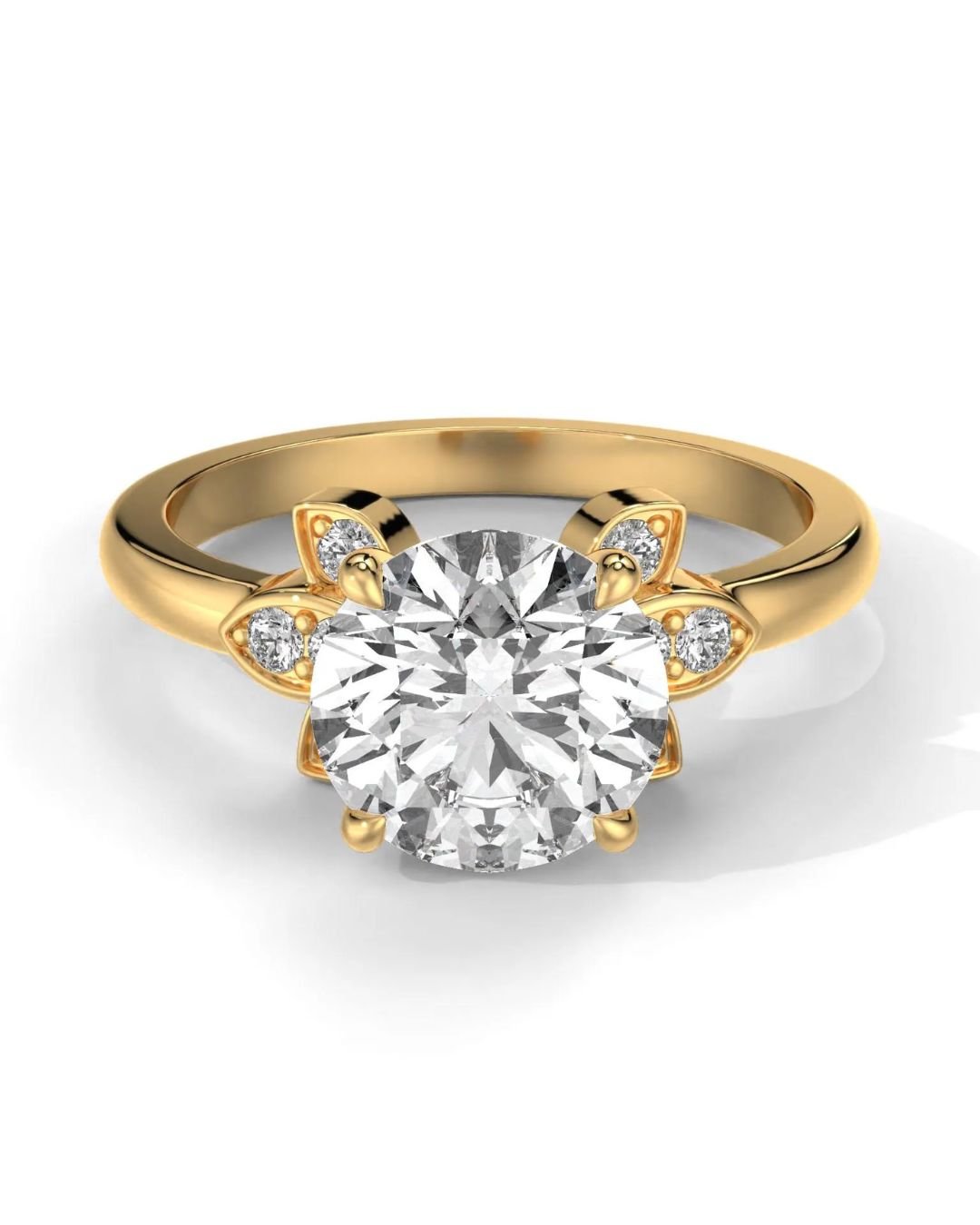 Round Cut Cluster Diamond Engagement Ring - Image 2