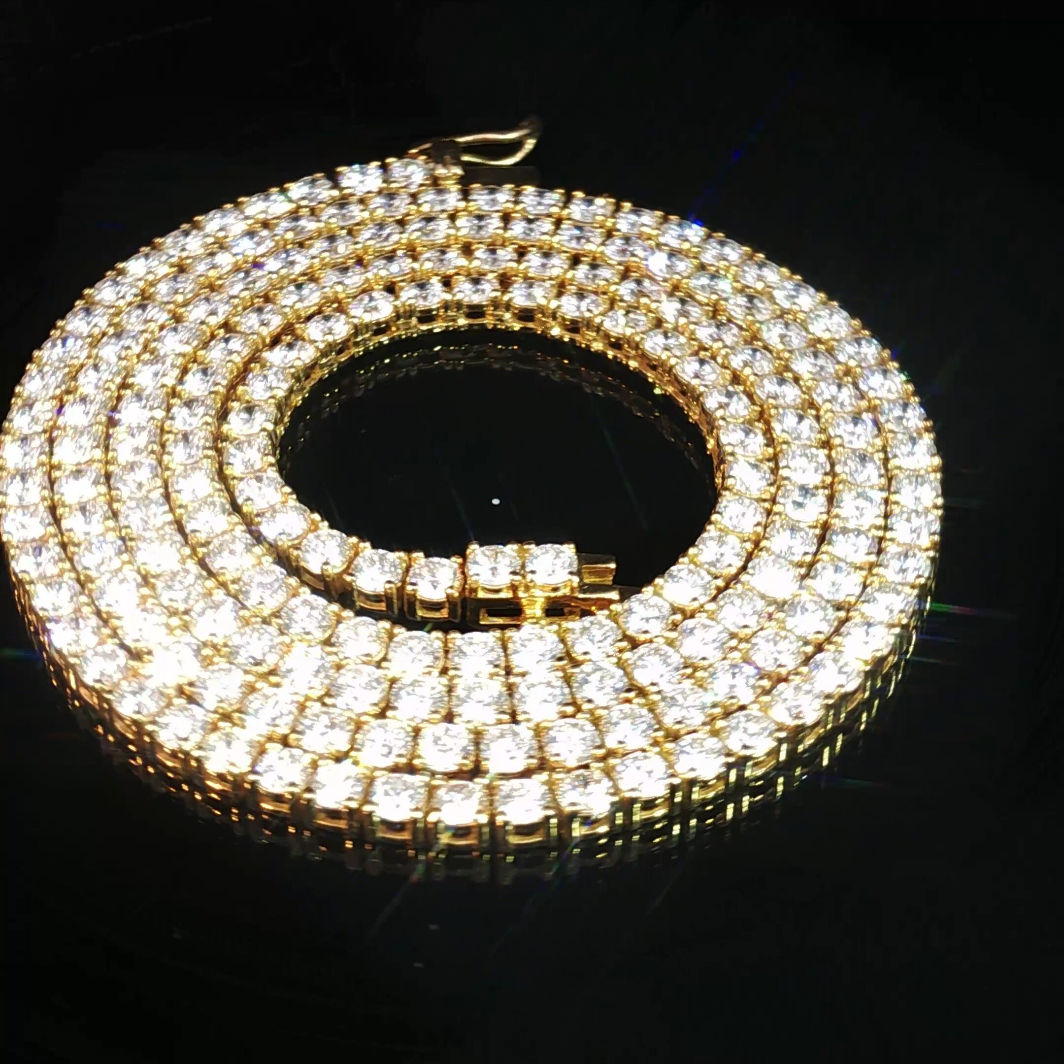 14K Round Diamond Tennis Necklace - Image 3