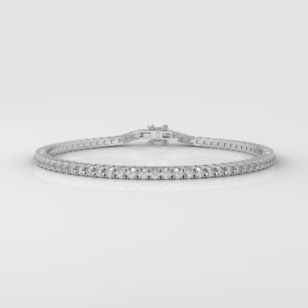 4CT Round Brilliant Cut Tennis Bracelet - Image 3