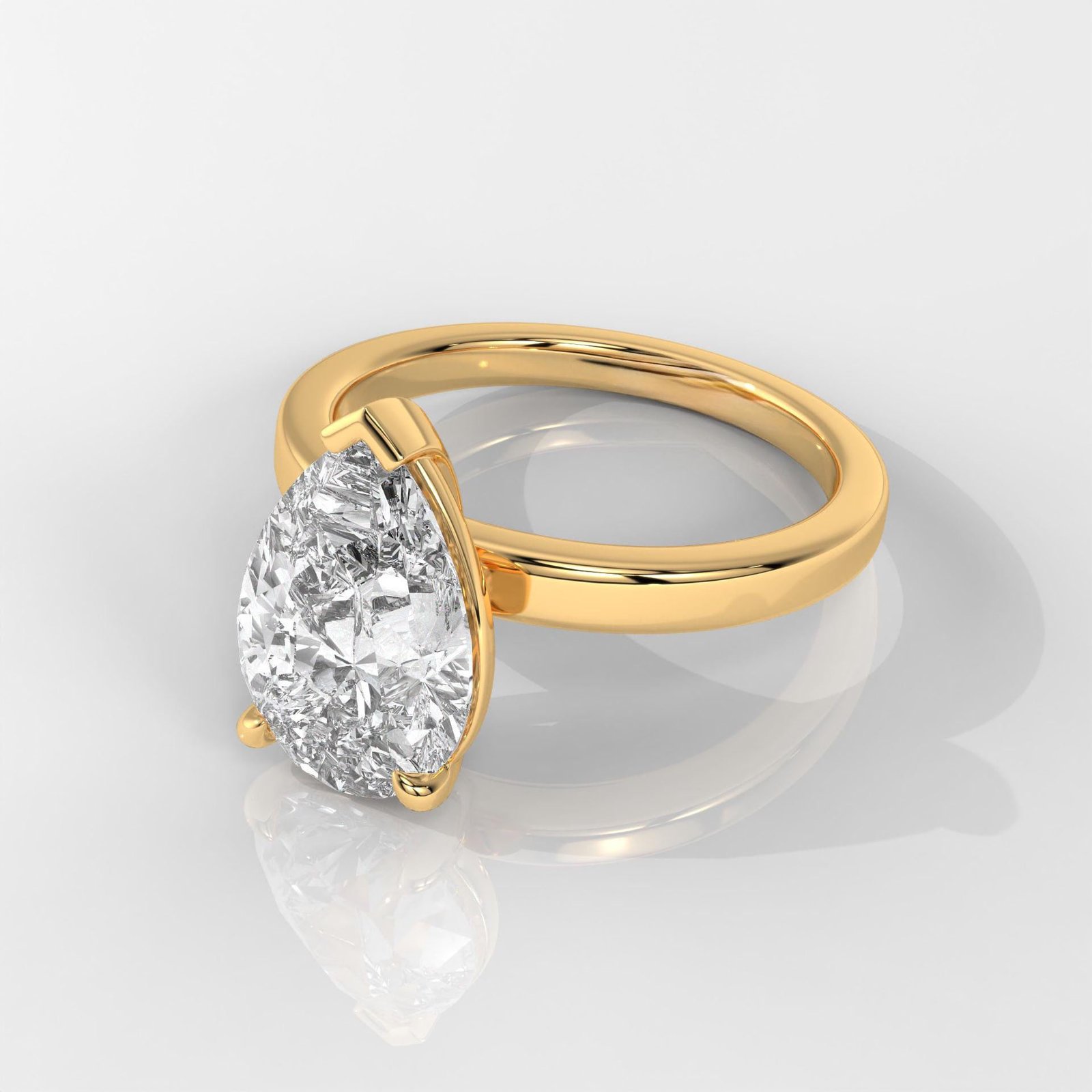 Pear-Shaped Diamond Solitaire Engagement Ring - Image 2