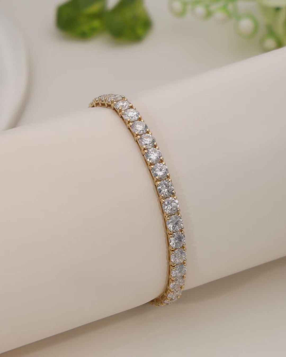 Round Brilliant Cut Lab Grown Diamond Tennis Bracelet - Image 5