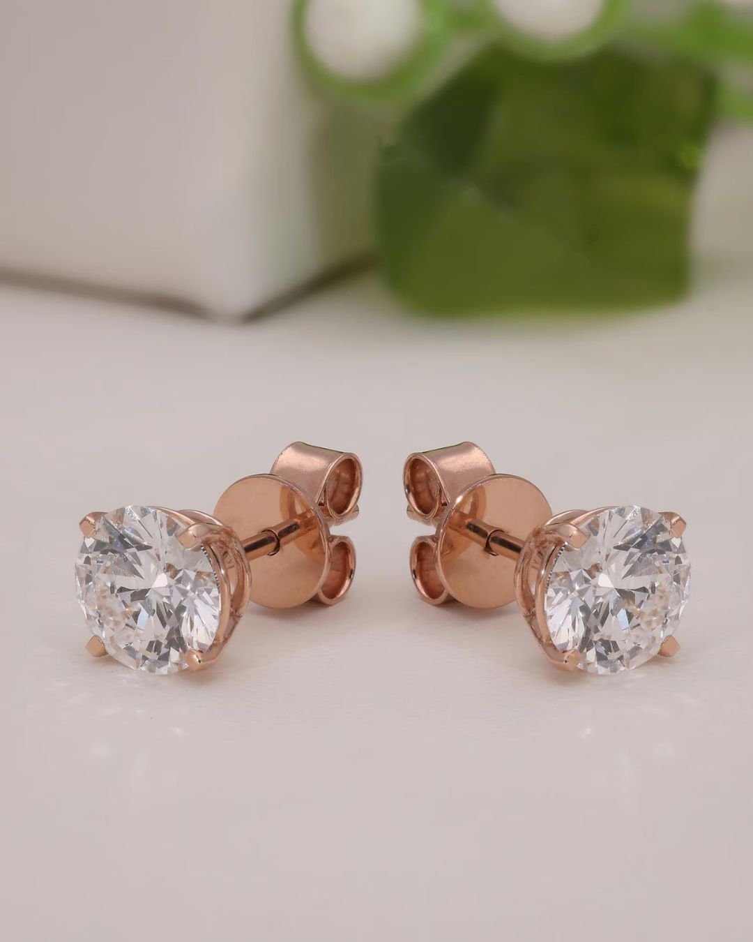 Round Cut Stud Earrings - Image 2