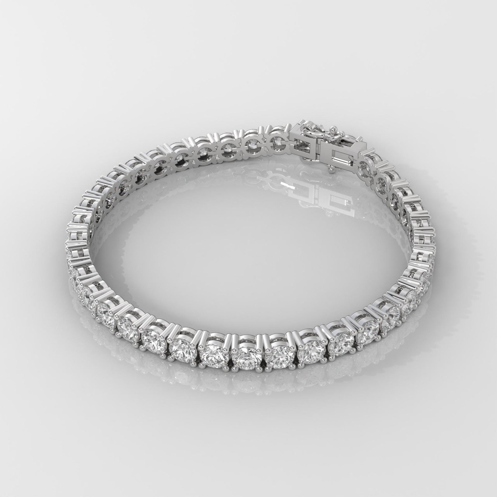 12CT Round Brilliant Cut Tennis Bracelet - Image 4