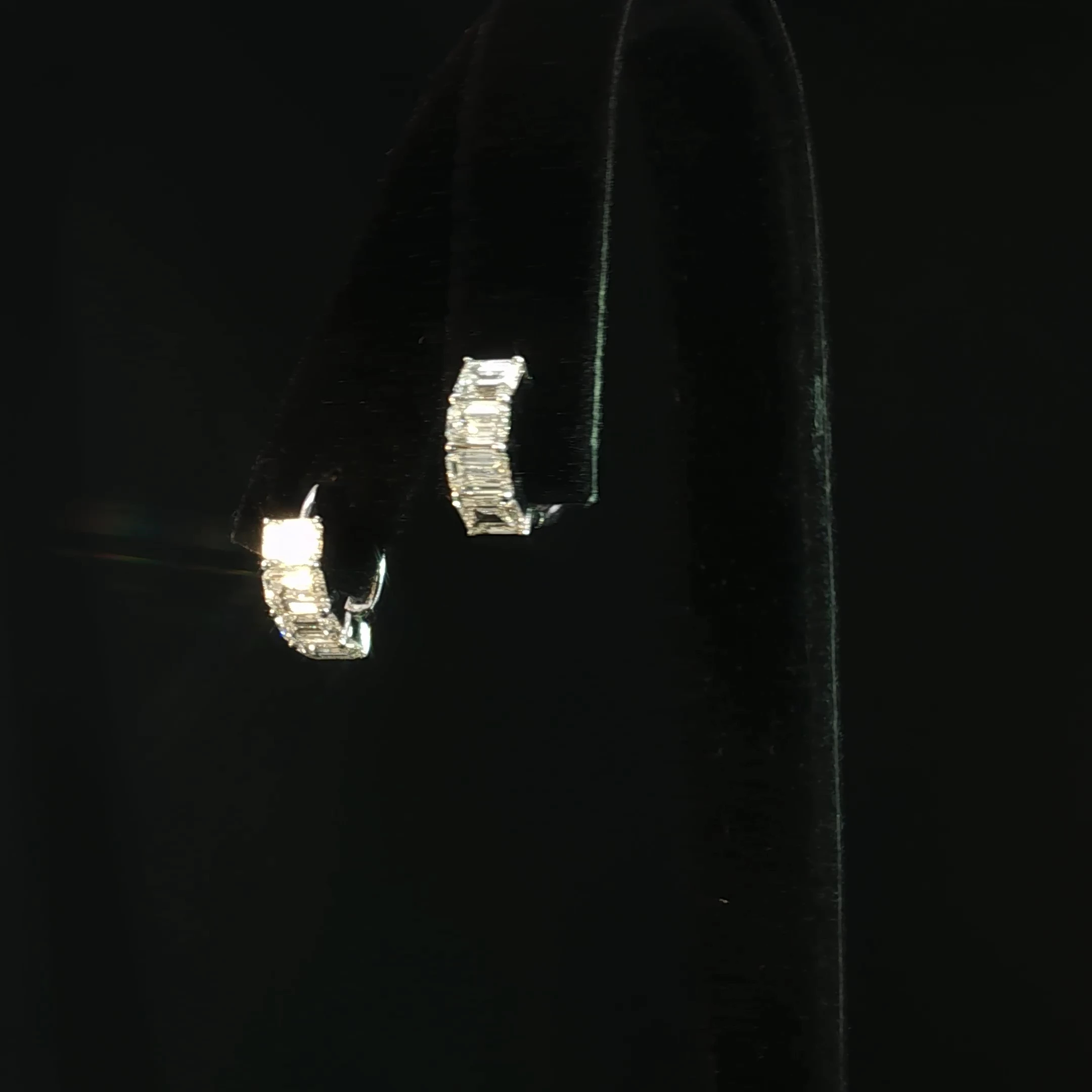 Emerald Cut Lab Grown Diamond Hoop Earrings with 1.70 CTW - Image 2