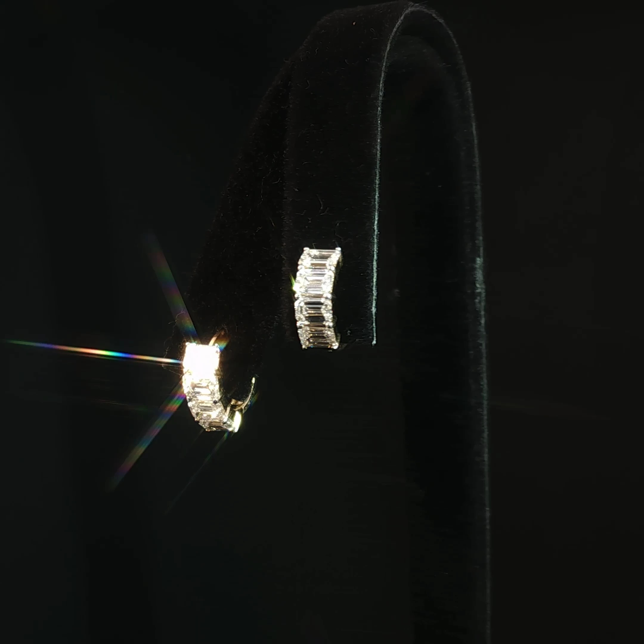 Emerald Cut Lab-Grown Diamond Hoop Earrings with 1.69 CTW - Image 3