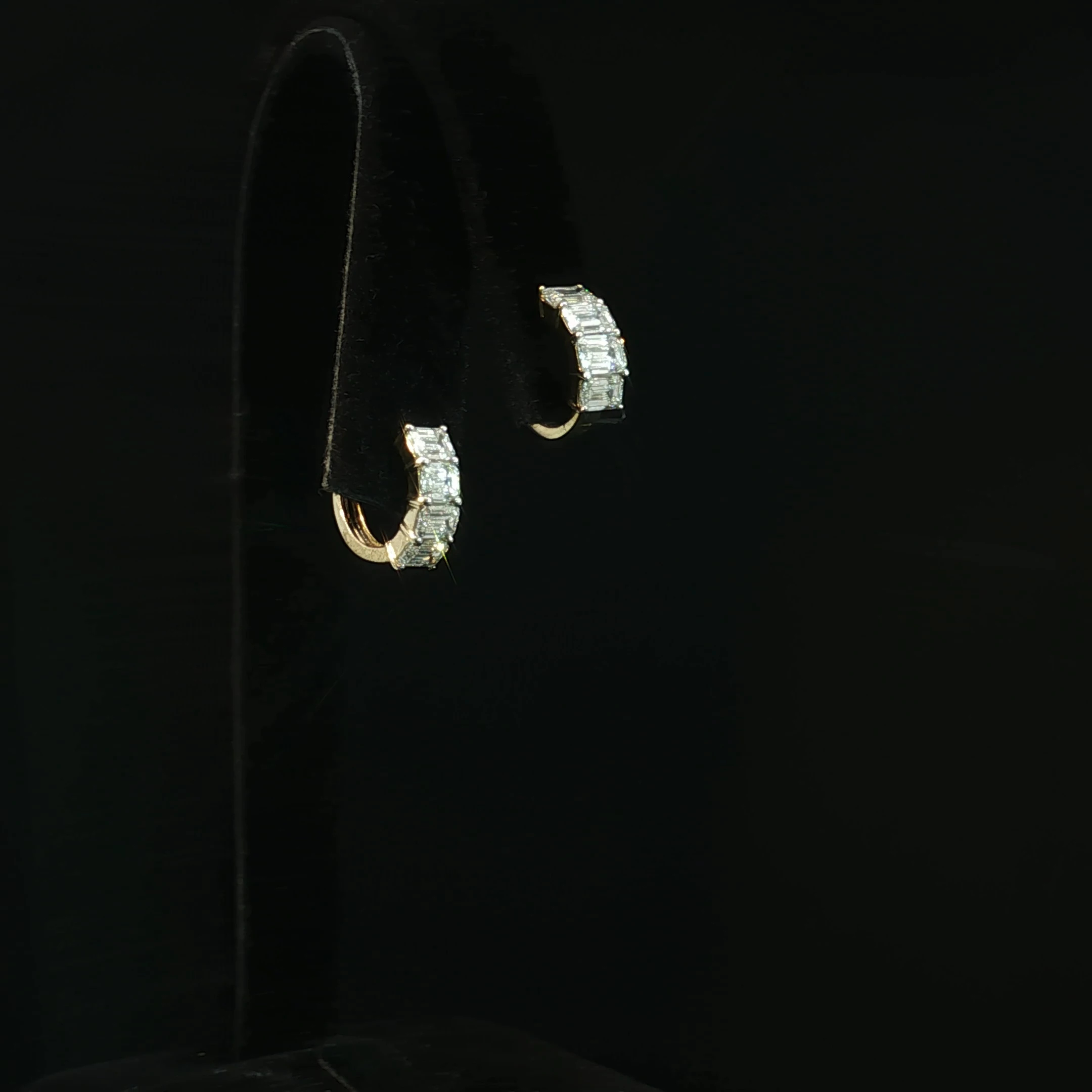 Emerald Cut Lab-Grown Diamond Hoop Earrings with 1.69 CTW - Image 6
