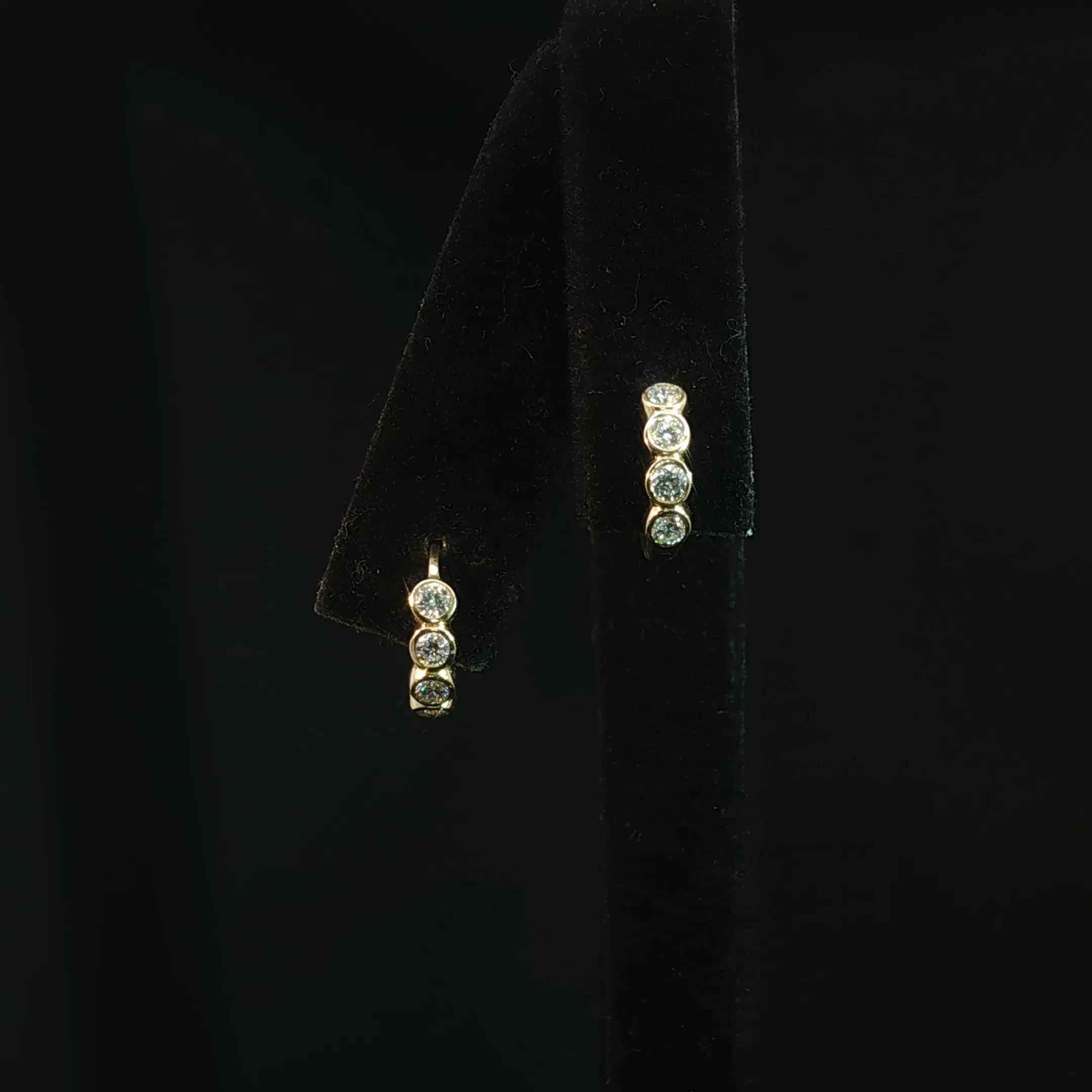 Round Bezel Set Lab Grown Diamond Stud Earrings with 0.33 CTW