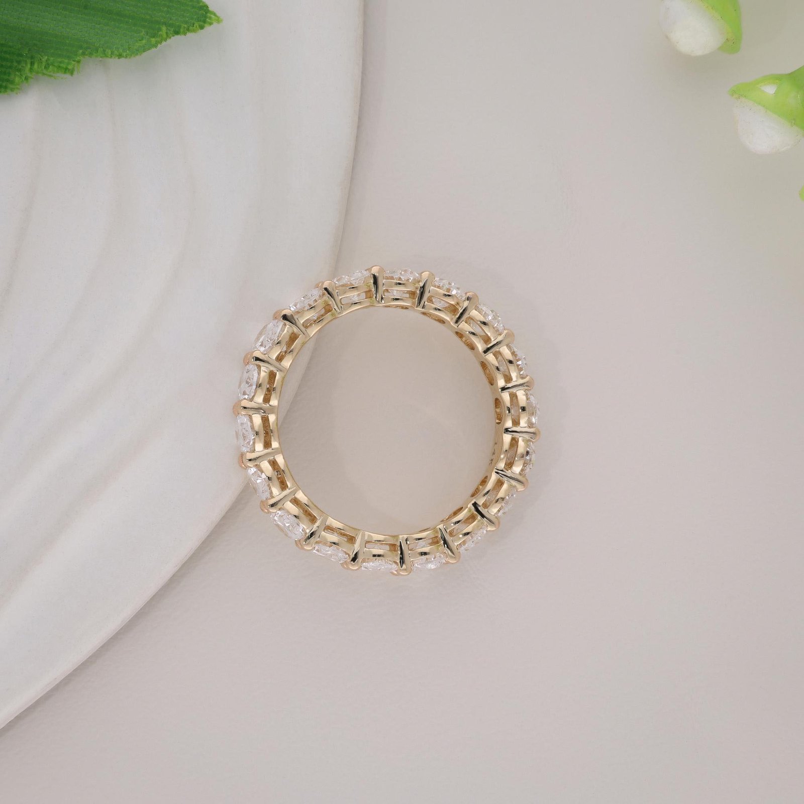 Yellow Gold Oval Shape Eternity Band - Image 6