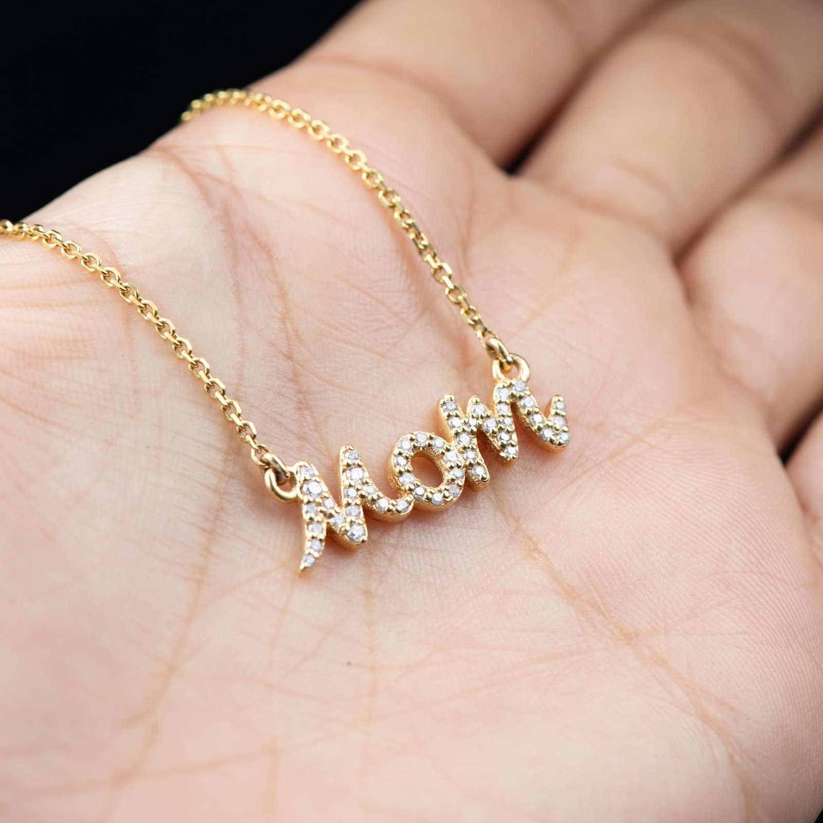 Mom Initial Diamond necklace - Image 4
