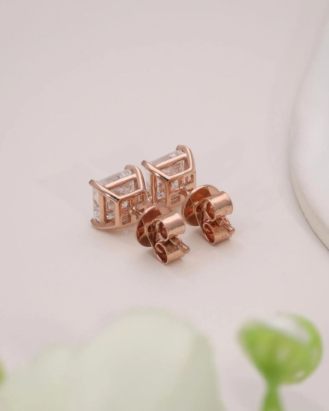 Princess Lab Grown Diamond Stud Earrings - Image 3
