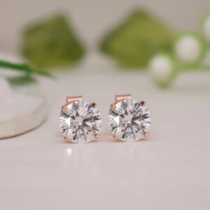 Round Cut Stud Earrings