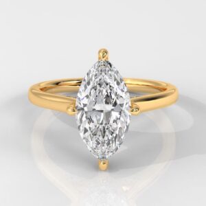 Marquise Cut Engagement Ring With Hidden Halo