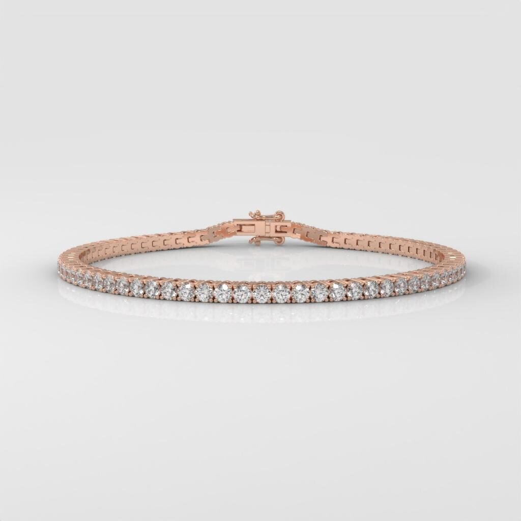 4CT Round Brilliant Cut Tennis Bracelet - Image 4