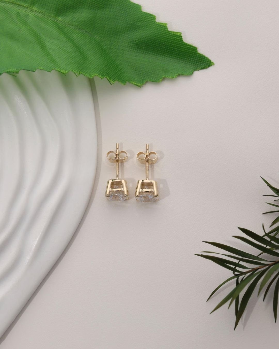 2 CT Round Lab Grown Diamond Stud Earrings - Image 2