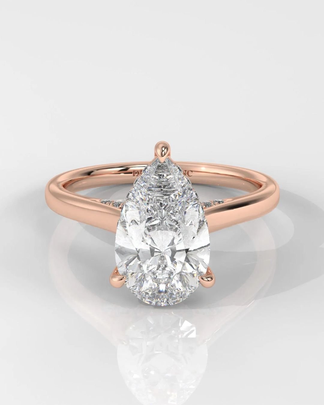 Pear Hidden Halo Engagement Ring - Image 3