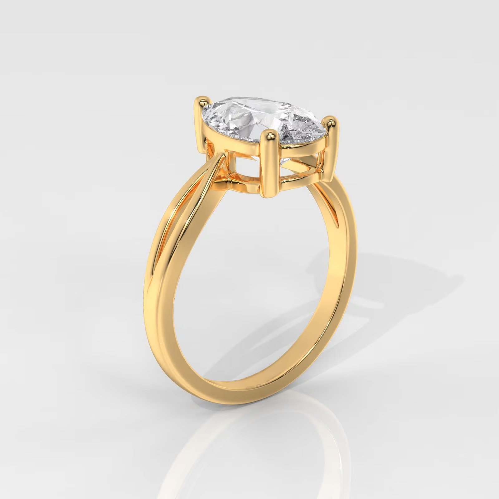 Pear Cut Infinty Band Enagement Ring - Image 3