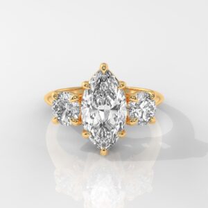 Marquise Cut Diamond Engagement Ring with Side Stones