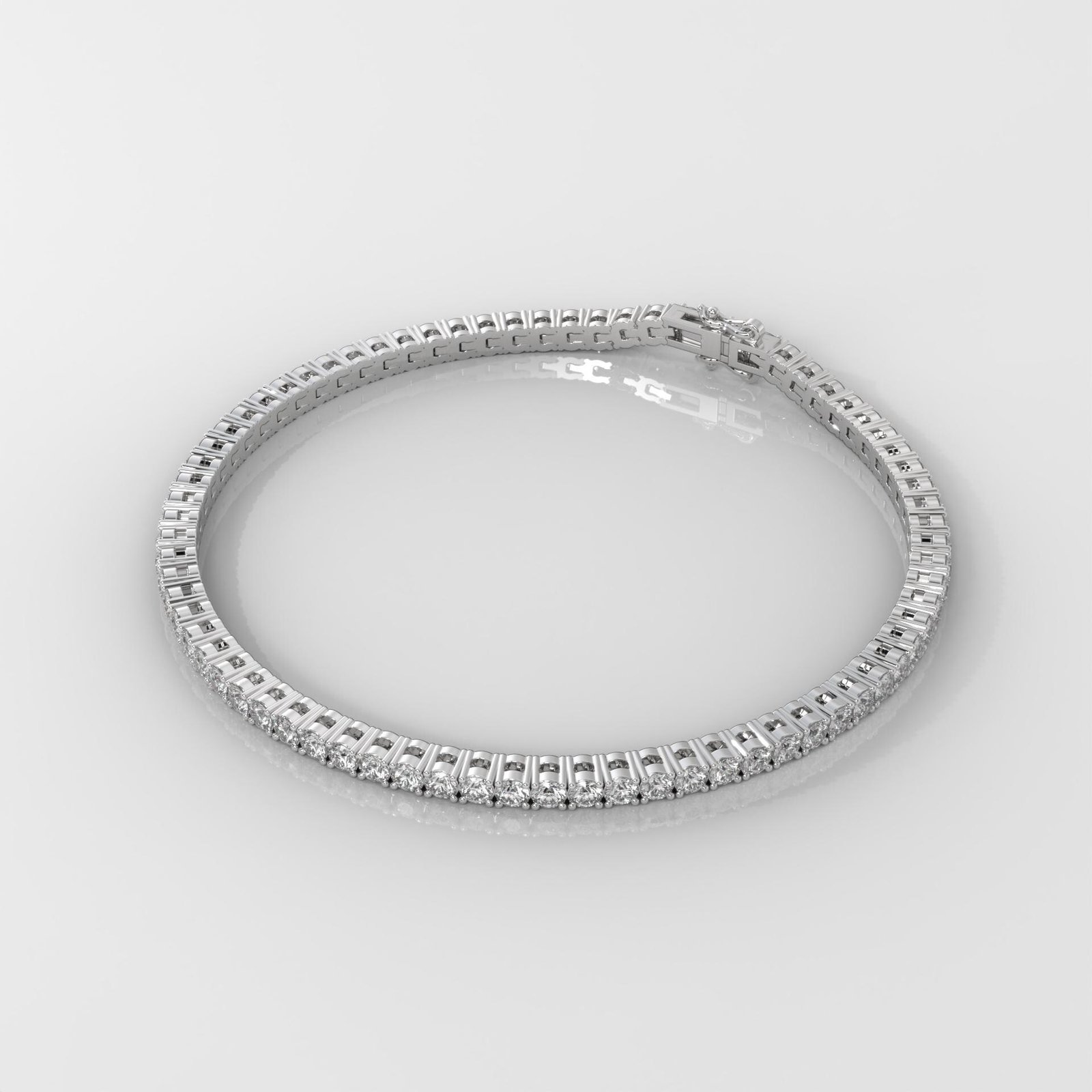 4CT Round Brilliant Cut Tennis Bracelet - Image 6