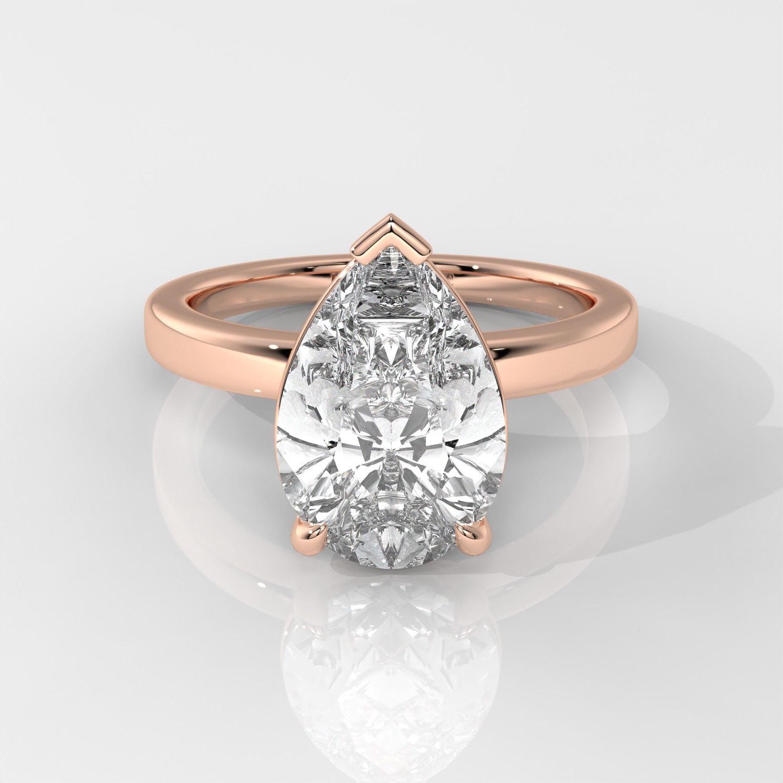 Pear-Shaped Diamond Solitaire Engagement Ring - Image 7