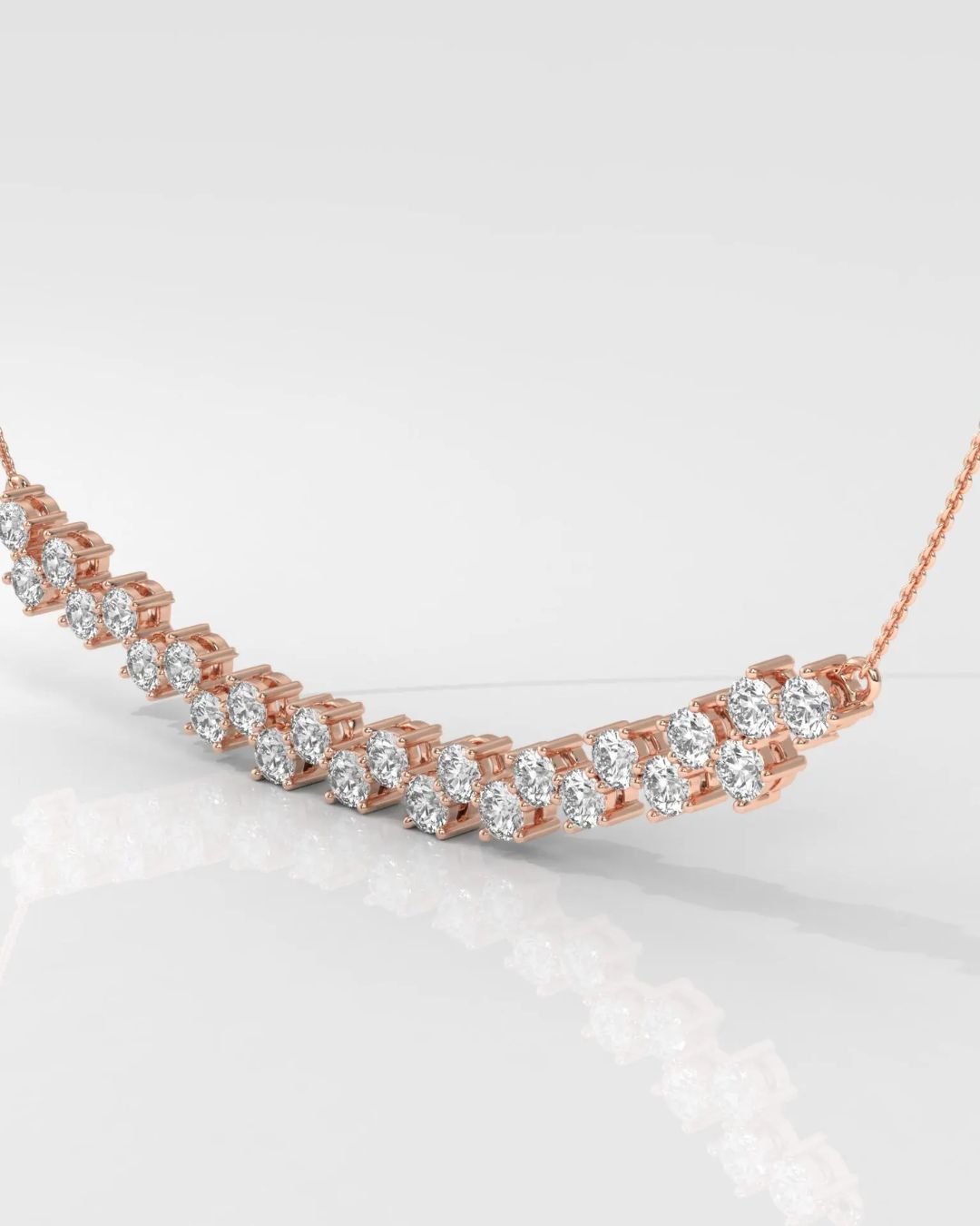 Round Cut Cluster Diamond Necklace - Image 7