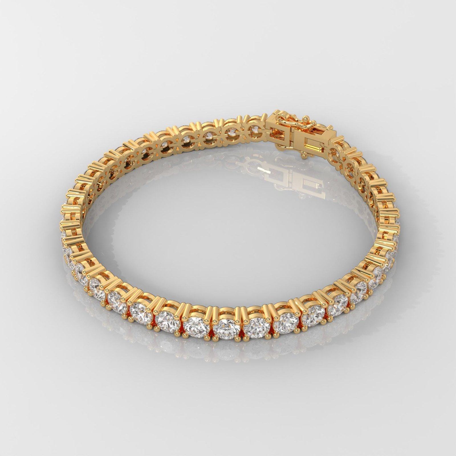 12CT Round Brilliant Cut Tennis Bracelet - Image 2