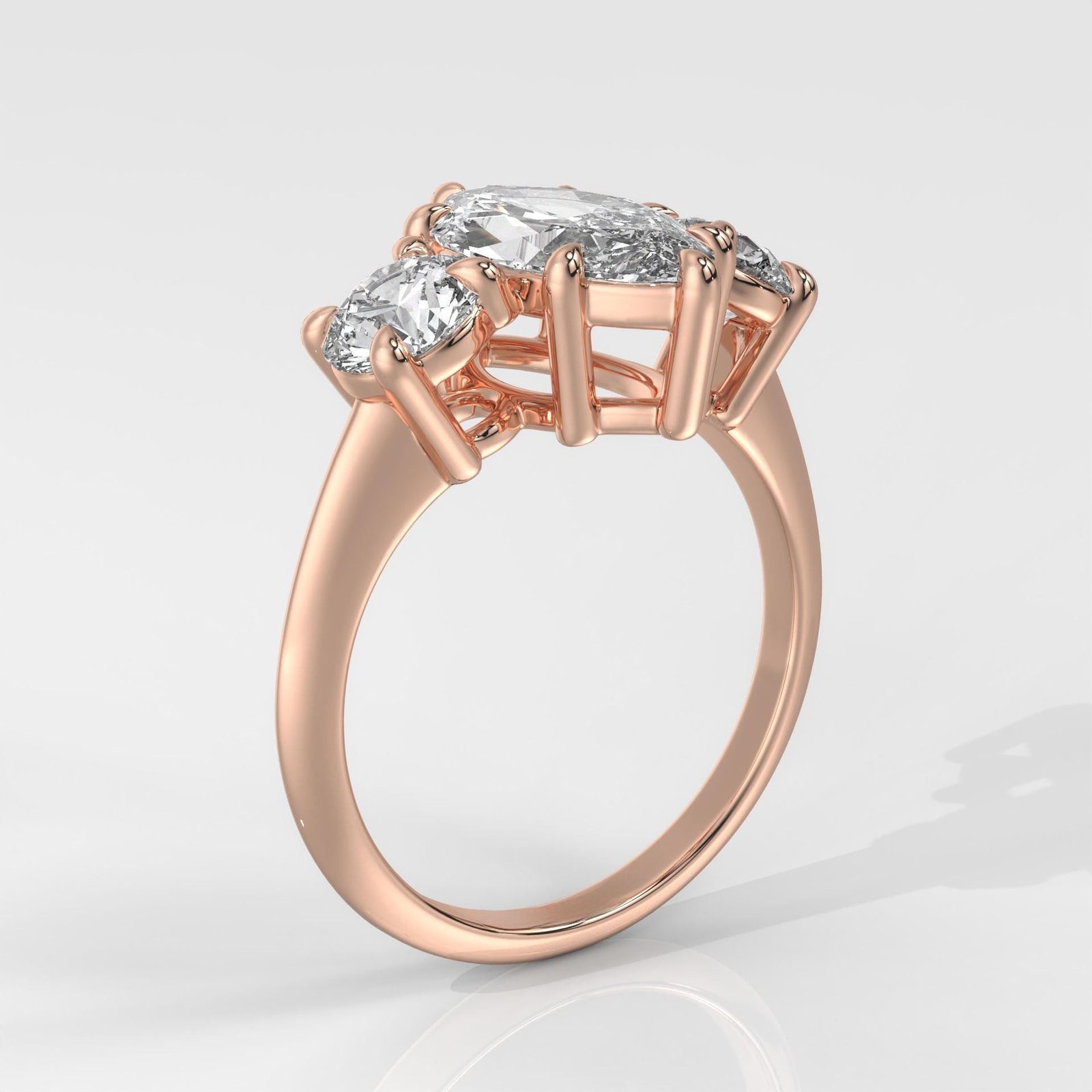 Marquise Cut Diamond Engagement Ring with Side Stones - Image 9