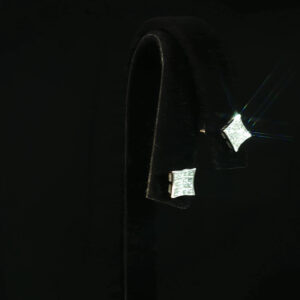 Princess Cut Natural Diamond Stud Earrings with 2.20 CTW