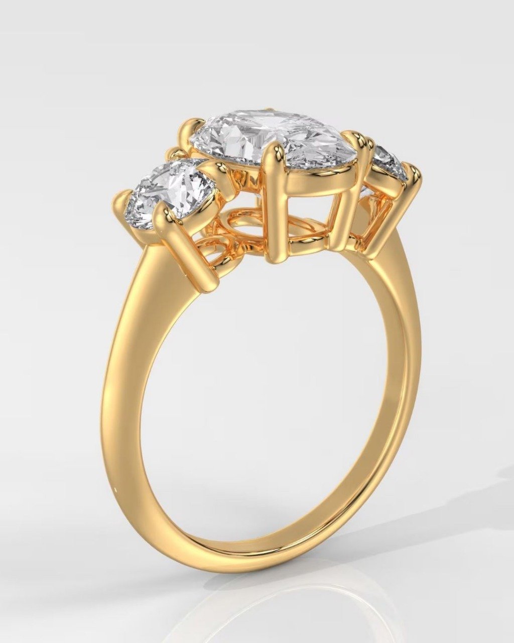 Oval Three Stone Engagement Ring - Image 5
