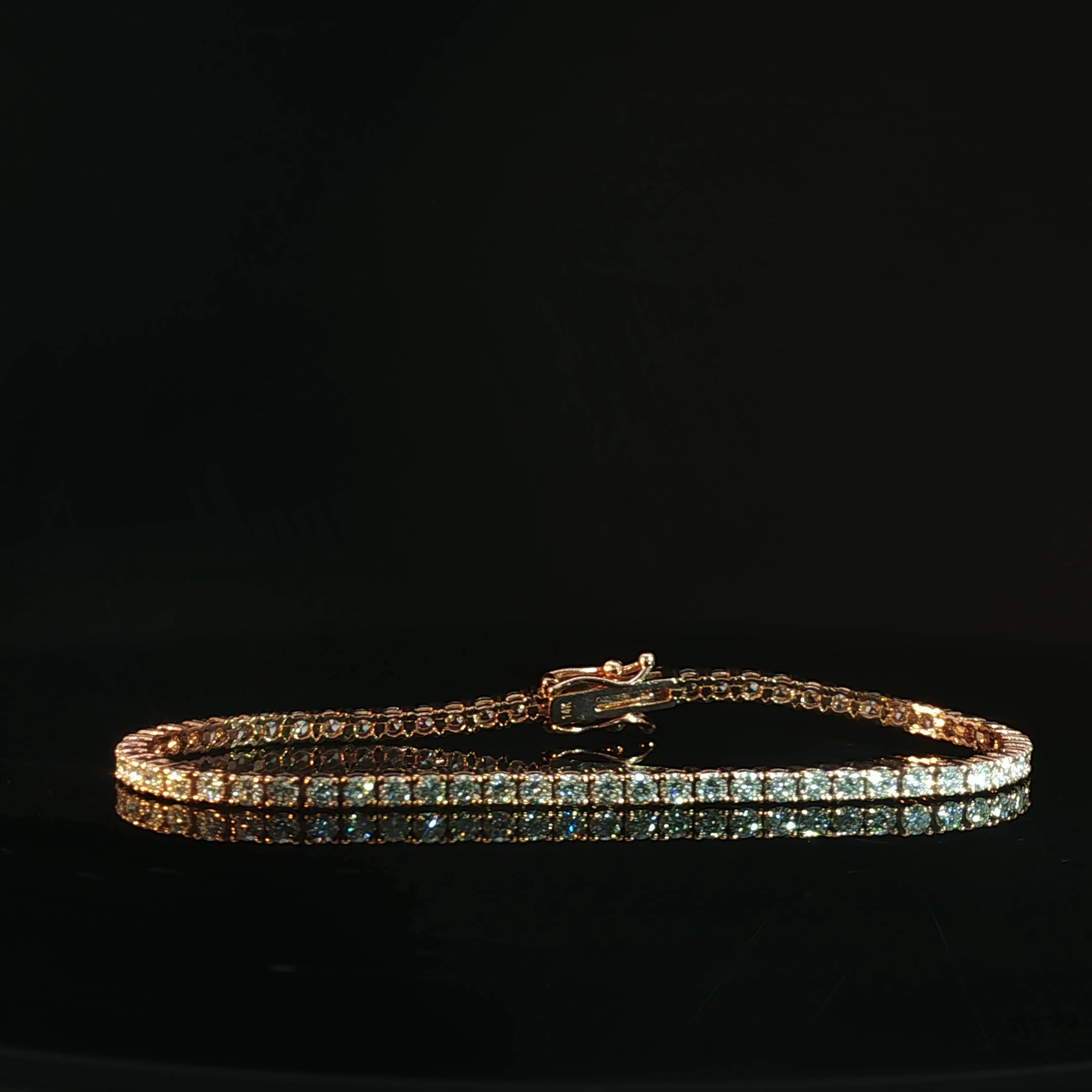 14K Rose Gold Diamond Tennis Bracelet - Image 2