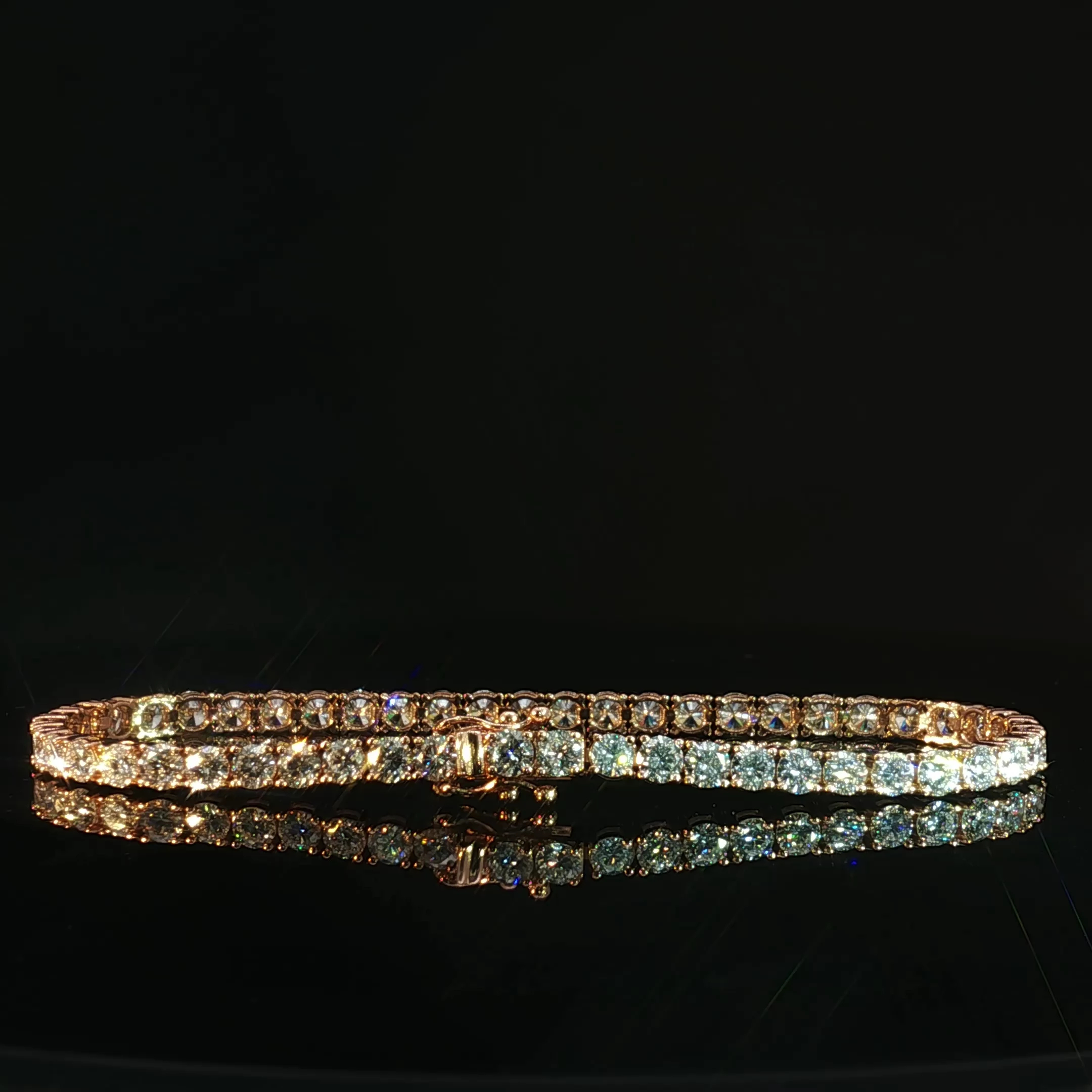 14K Rose Gold Diamond Tennis Bracelet - Image 4