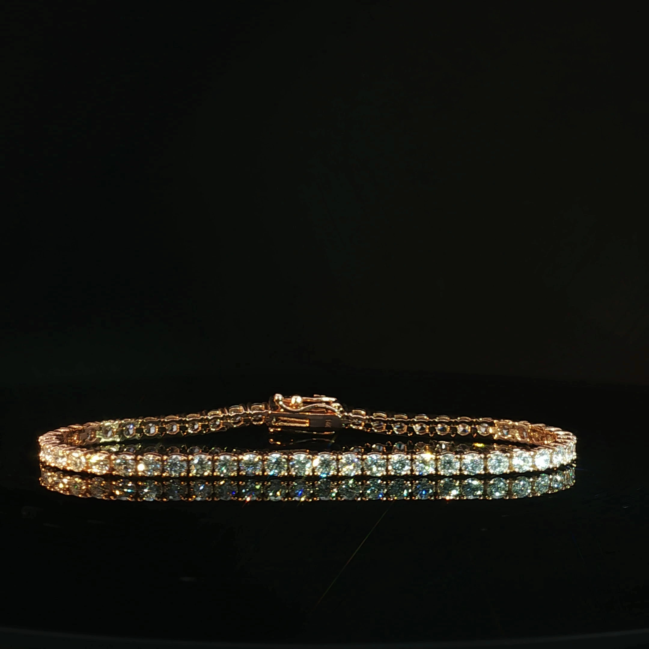 14K Rose Gold Diamond Tennis Bracelet - Image 2
