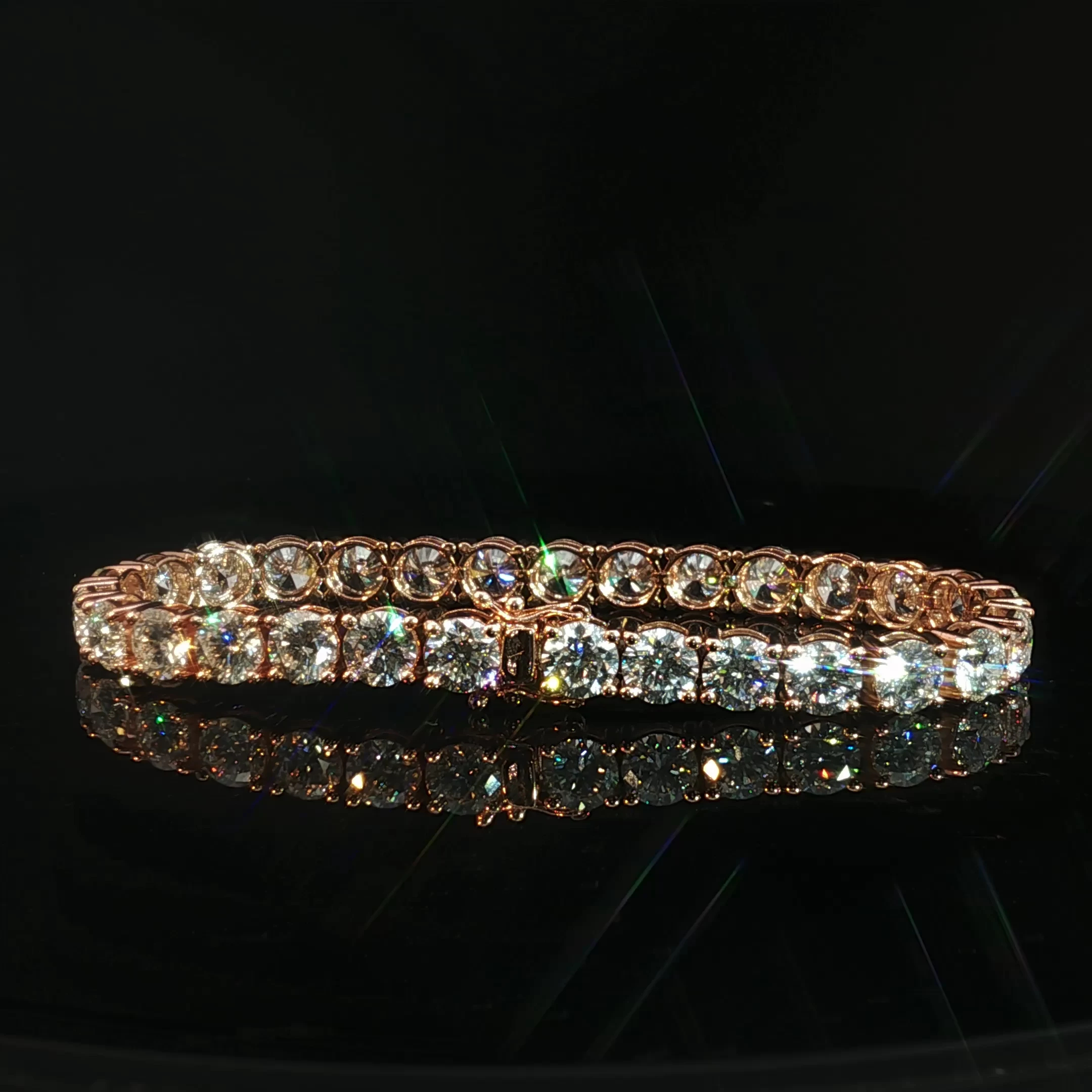 14K Rose Gold Diamond Tennis Bracelet - Image 4
