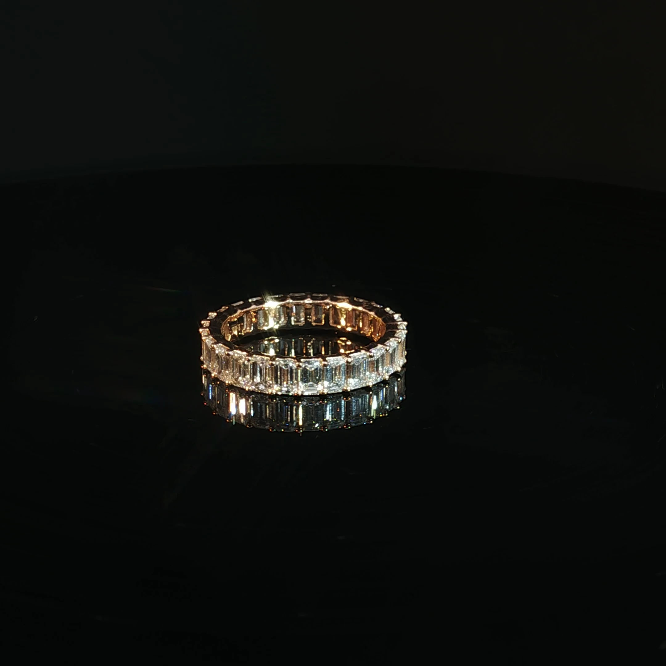 14K Gold Emerald Cut Eternity Band with 3.5CTW - Image 2
