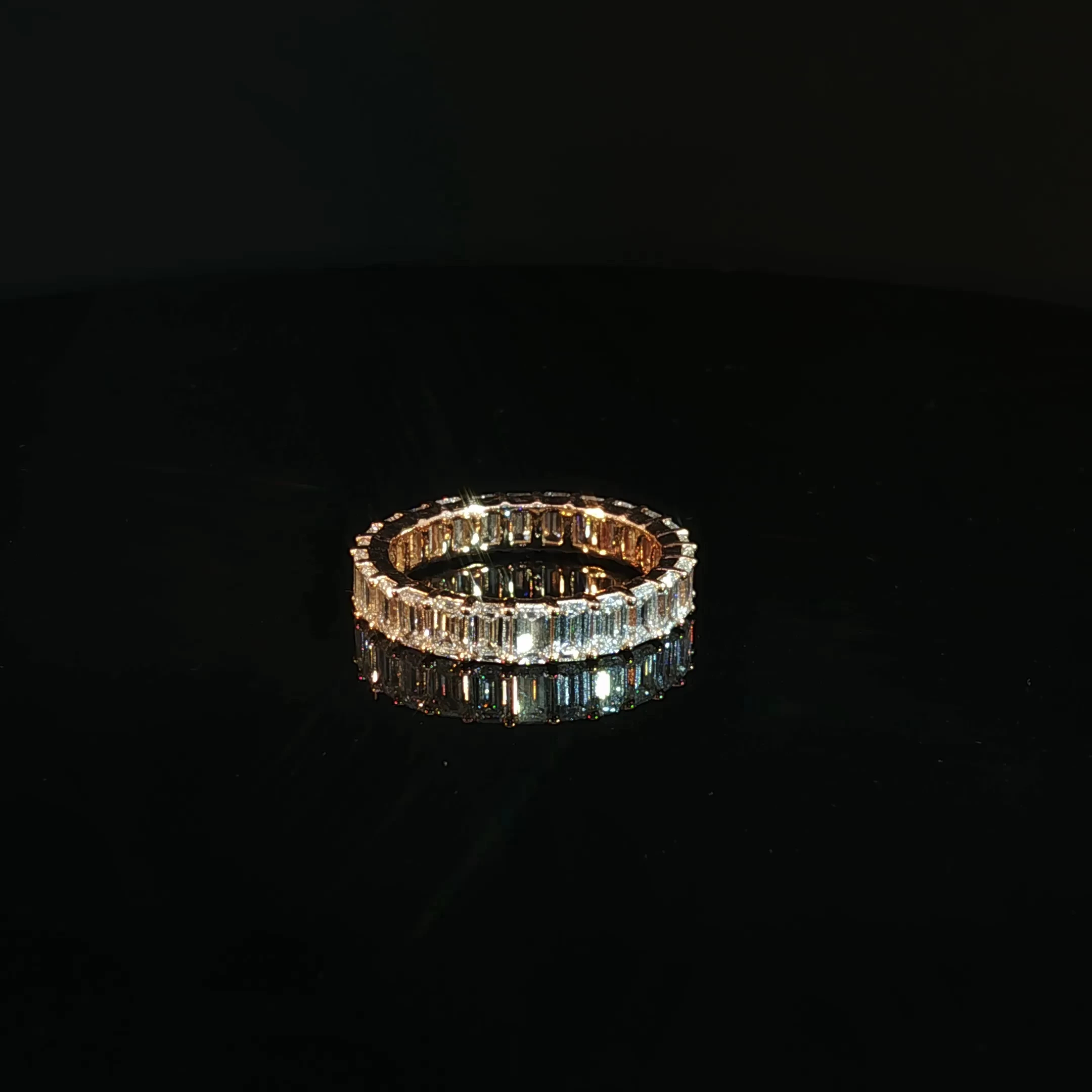 14K Gold Emerald Cut Eternity Band with 3.5CTW - Image 4