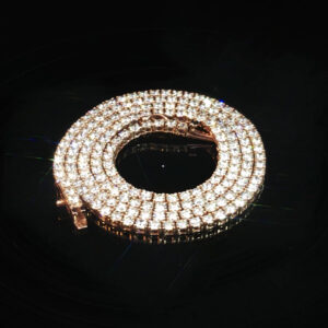 14K Rose Gold Diamond Tennis Necklace