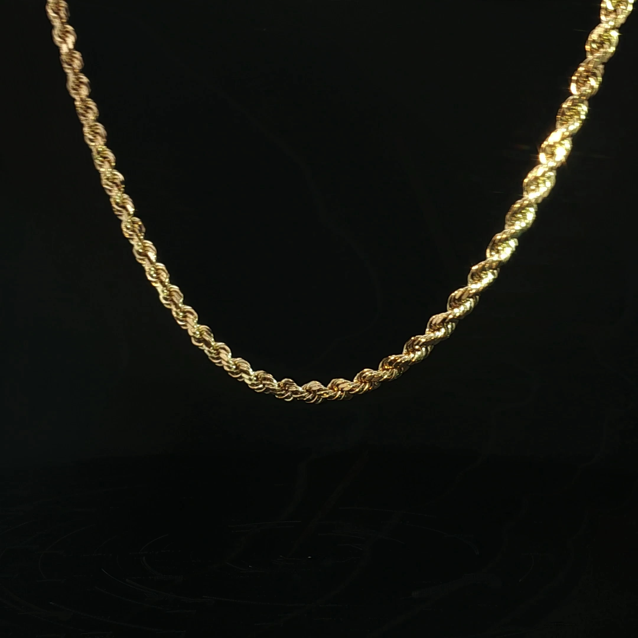 10K Yellow Gold Rope Chain Necklace - Image 3