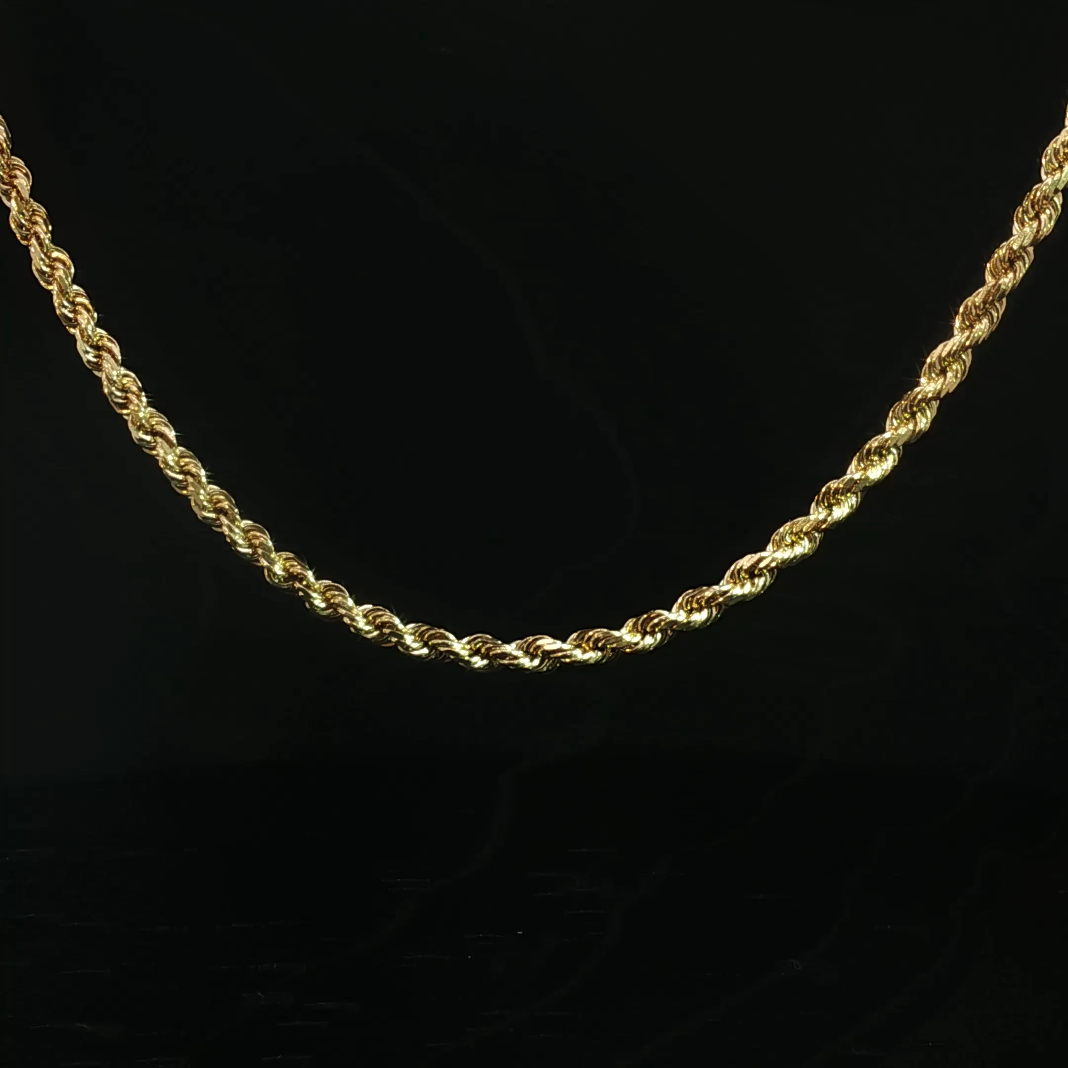 10K Yellow Gold Rope Chain Necklace - Image 4