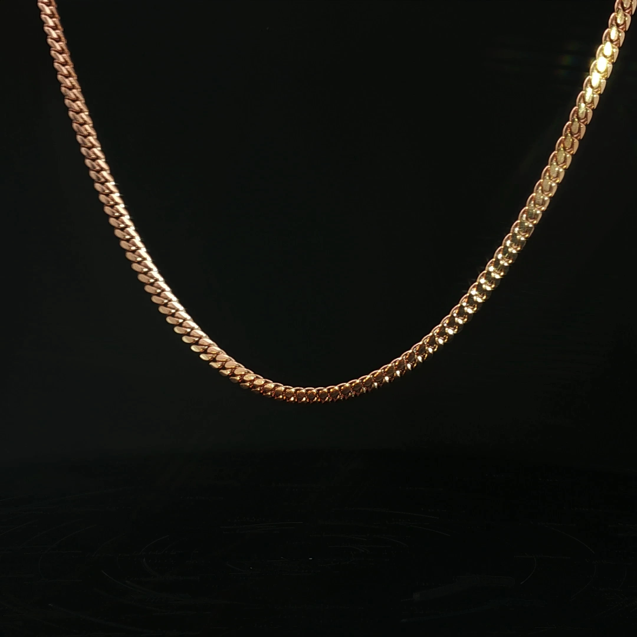 10K Rose Gold Cuban Chain Necklace - Image 3