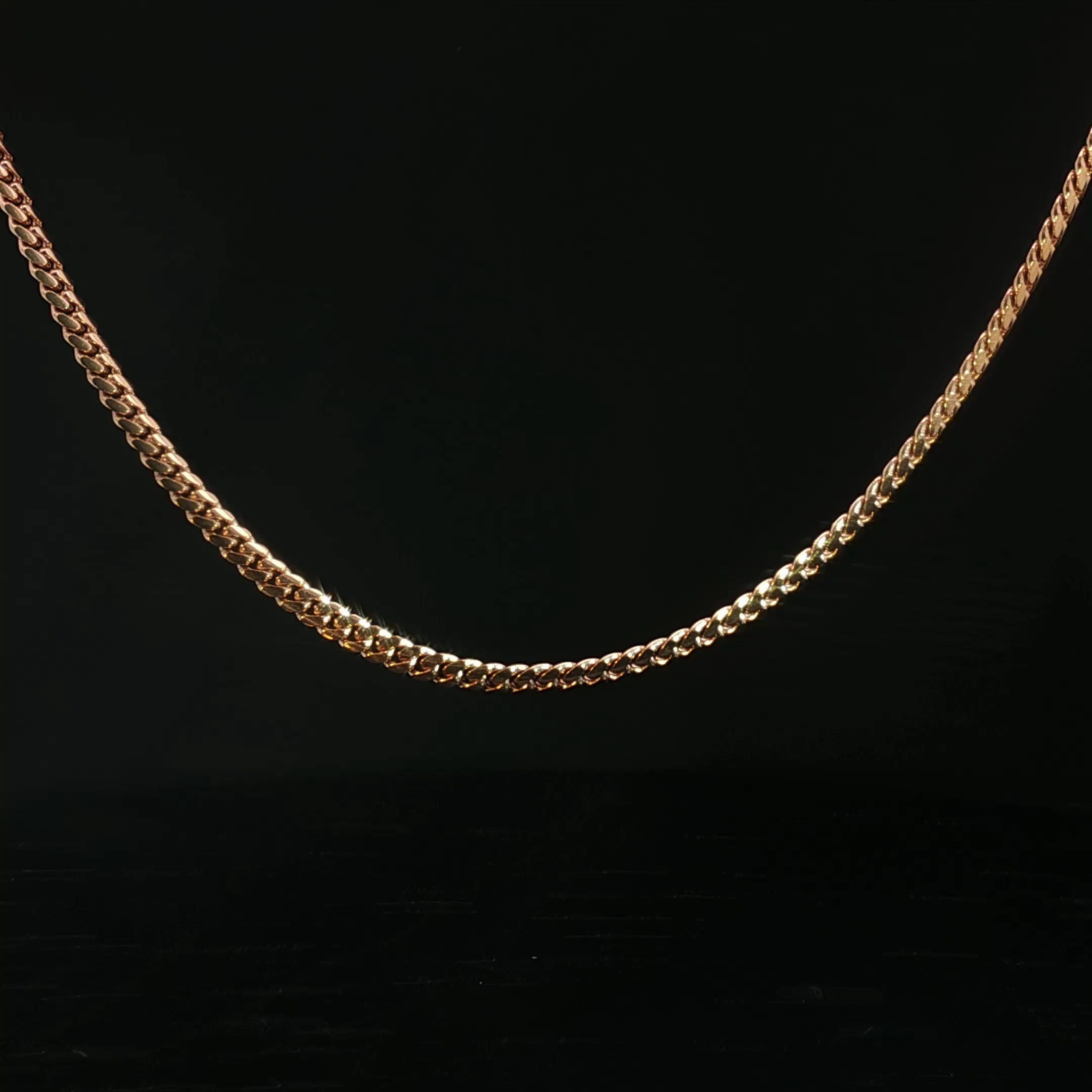 10K Rose Gold Cuban Chain Necklace - Image 4