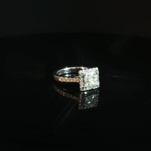 14K Gold Princess Cut Engagement Ring with 2.05CT Diamonds