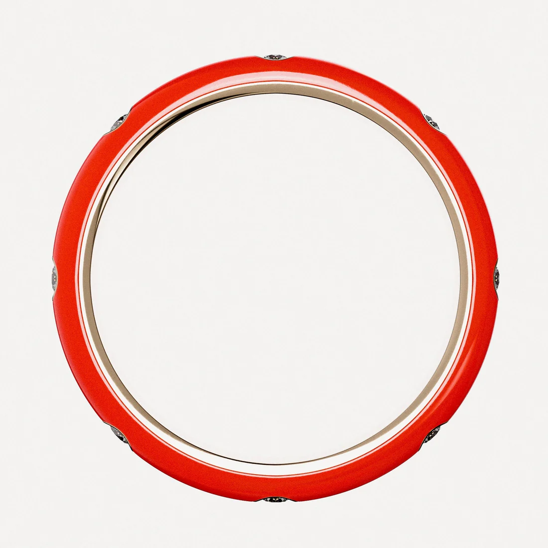 Rose Gold Diamond Enamel Ring - Image 4