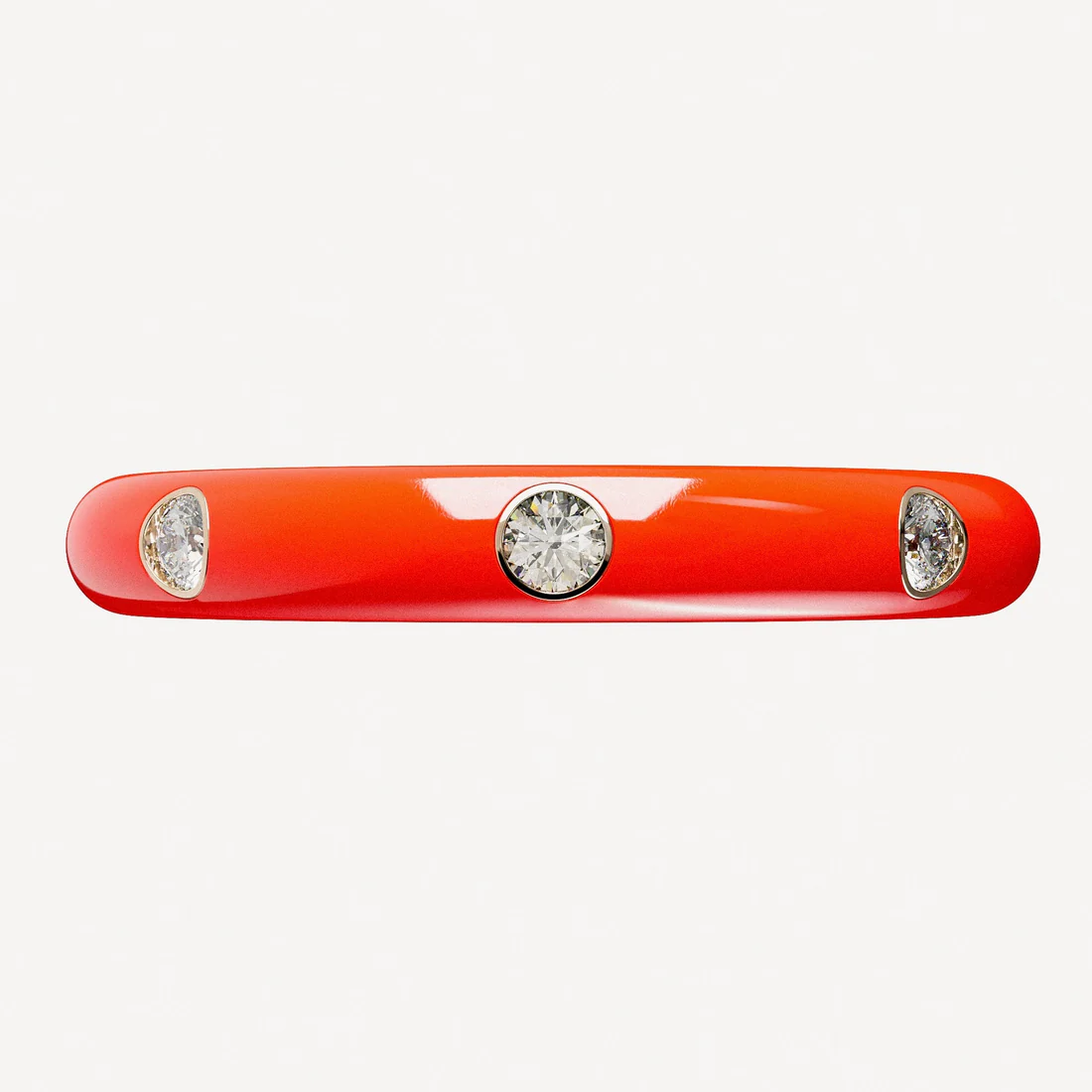 Rose Gold Diamond Enamel Ring - Image 3
